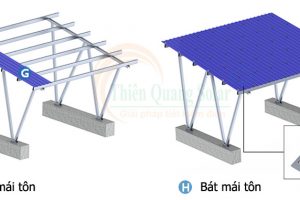 Khung giá đỡ tấm pin năng lượng mặt trời cho nhà xe