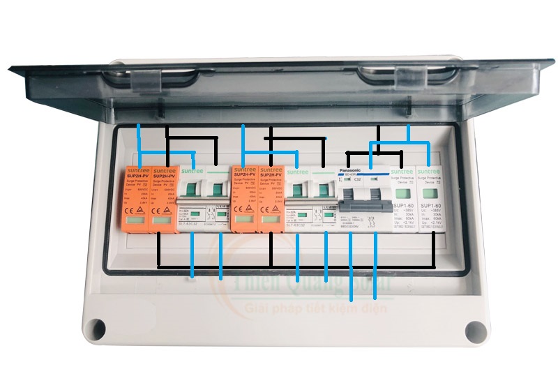 Cách đấu dây Tủ điện năng lượng mặt trời 5kw